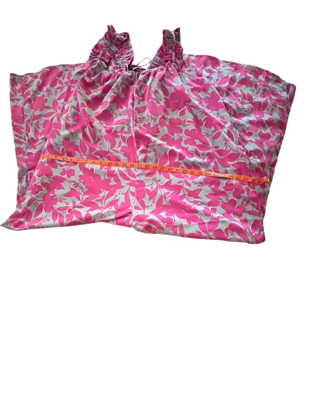 Kori Plus 1XL Floral Ruffle Jumpsuit Baby Blue Magenta Cottagecore NWOT - Picture 7 of 11